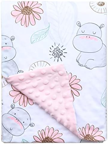  Soft Plush Deer Minky Baby Blanket For Boys Girls Unisex With Print Animal Pattern Double Layer Dotted Backing Bed Throws For Baby Crib Receiving For Newborns 30x40 Inches