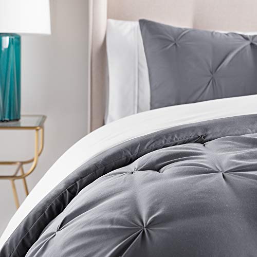  INENSPA All Season Hypoallergenic Down Alternative Microfiber Comforter, Oversized Queen, Dark Gray