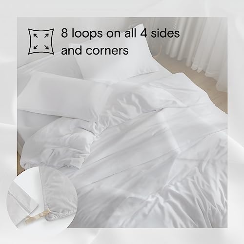  DOZ By SIJO 100% Organic Bamboo Duvet Cover Set, 1 Duvet Cover And 2 Pillowcases, Buttery Soft, Cooling, Eco Friendly, Silky Breathable, Oeko-TEX, High GSM Durable (Snow, King/Cal King)