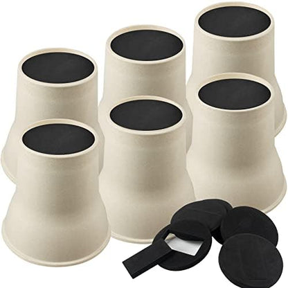  DEDU Bed Risers 6 Inch Heavy Duty 6 Pack, Furniture Risers With Caster Pads Supports Up To 6600 Lbs, Round Couch Risers For Sofas, Desk (Black)