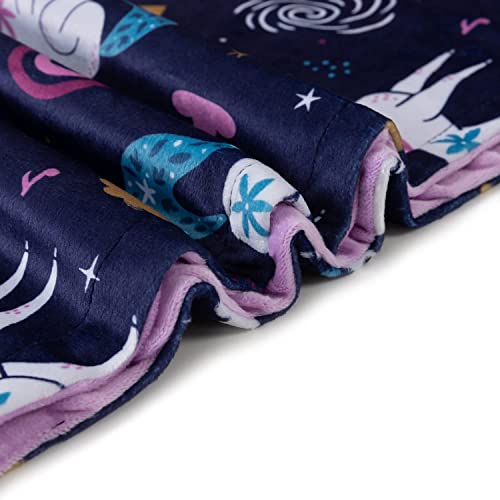  Bayceen Unicorn Print Minky Baby Purple Blanket For Girls, Double Layer Silky Soft Micro Fleece Baby Boy Blanket With Dotted Backing, Unicorn, 30x40'' BY003