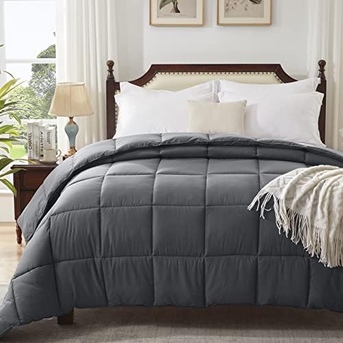  Homelike Moment Queen Comforter White Lightweight Duvet Insert - Down Alternative Comforters Queen Size, All Season Full Bed Duvet Inserts With Corner Tabs White