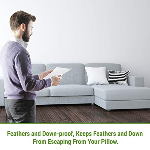  Udson Comfort 30x30 Pillow Protector - 100% Waterproof, Prevents Feathers From Popping, European Square Zippered Pillow Covers (2 Pack, 30x30 Inch)