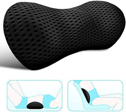 Lumbar Support Pillow - Memory Foam For Low Back Pain Relief, Ergonomic Streamline Car Seat, Office Chair, Recliner And Bed