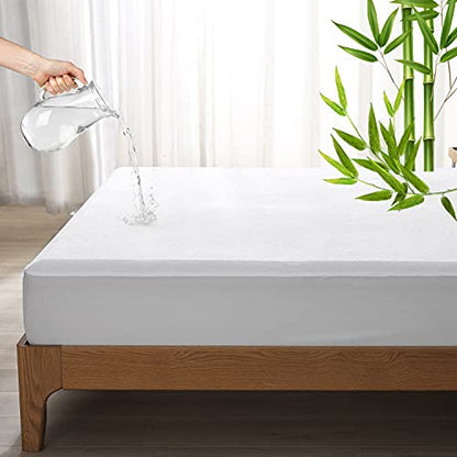  Amazon Brand – Pinzon Premium Mattress Protector Bamboo Viscose Waterproof Breathable Fit Up To 18" - Full XL