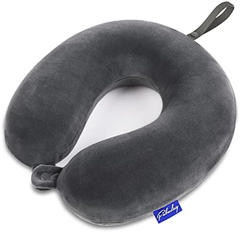  Travel Pillow Memory Foam For Airplanes - Neck Pillow For Traveling, Car, Home, Flight Pillow For Sleeping With Attachable Snap Strap Soft Washable Cover, Provide Head Neck Support Rest, Dark Gray