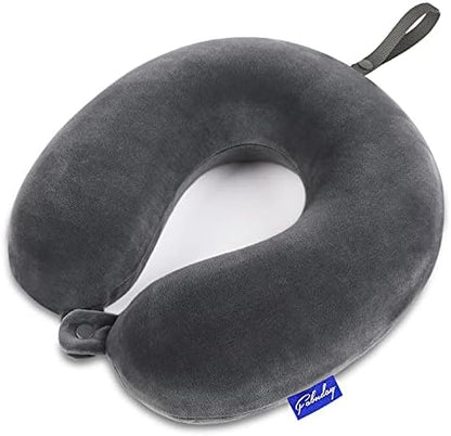  Travel Pillow Memory Foam For Airplanes - Neck Pillow For Traveling, Car, Home, Flight Pillow For Sleeping With Attachable Snap Strap Soft Washable Cover, Provide Head Neck Support Rest, Dark Gray