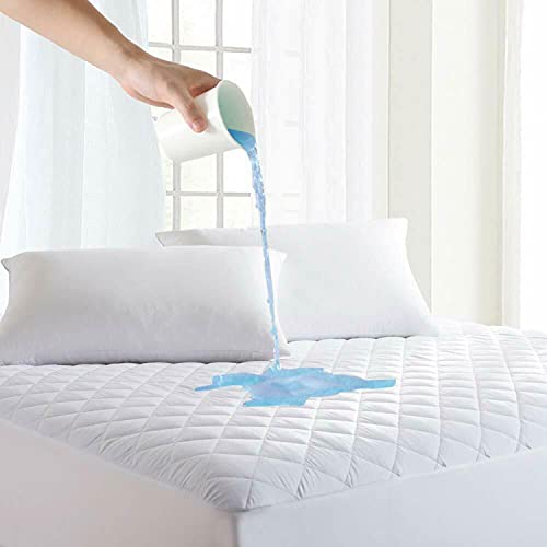  Comfort Mattress Protector 100% Waterproof, Ultra Soft Noiseless Mattress Pad, Breathable Cooling Cover With 8-18" Deep Pocket Mattress Topper (Queen)