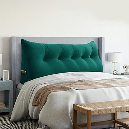  VERCART Large Headboard Pillow Wedge Bed Rest Reading Pillow Daybed Pillows Triangular Headboard Wedge Pillows Bolster Gap Filler Triangle Back Cushion Long Wedge Pillow, Velvet Light Gray Twin