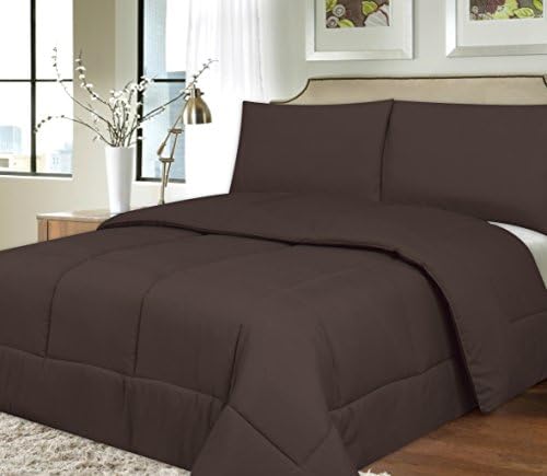  Down Alternative Polyester Comforter Box Stitch Microfiber Bedding - Queen, Navy