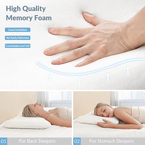  AM AEROMAX 2.75 Inches King Size Hyper Slim Memory Foam Pillow For Stomach And Back Sleepers - Thin, Flat Design For Cervical Neck Alignment And Deeper Sleep.