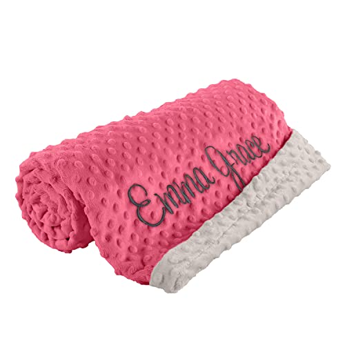  Personalized Baby Blankets With Name, Newborn Baby Girl Gifts, Custom Baby Name Blanket, Plush And Cozy Minky, Baby Gifts For Newborn, Customized Pink Blanket For Baby Girl
