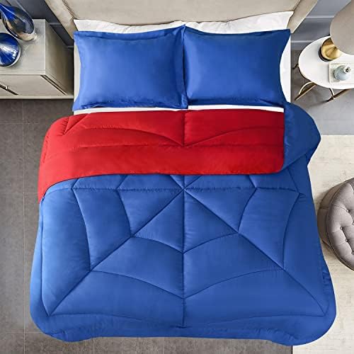  HIG 3pc Down Alternative Comforter Set - All Season Reversible Comforter With Two Shams - Quilted Duvet Insert With Corner Tabs - Box Stitched - Super Soft, Fluffy (Full/Queen, Pink)