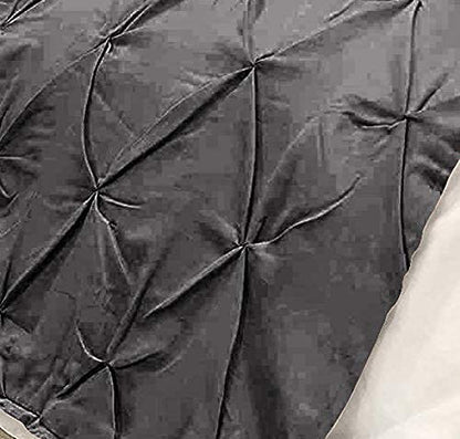  3 Piece Pinch Pleated Bed Runner Set Decorative Bed Scarf 100% Egyptian Cotton 400 Thread Cotton Hotel Class Bedding (1 Bed Runner, 2 Pillow Shams) (Dark Grey, Twin)