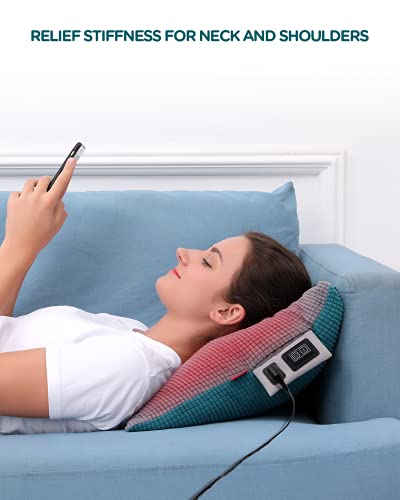  Comfytemp Heating Lumbar Support Pillow For Pain Relief, Heated Pillow For Back Pain, Menstrual Cramp, Electric Pillow For Abdomen, Neck, Shoulders, 3 Heat Settings, Timer Settings - 17.7" X 17.7"