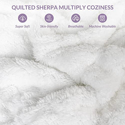  HOMLYNS Electric Heated Mattress Pad King Size Dual Control 4 Heating Levels 10H Timer,Sherpa Quilted Zoned Heating Mattress Pads Machine Washable ETL Certified,15" Deep (78x80)