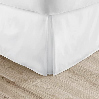  Sheetsnthings Microfiber Bed Skirts (14 Inch Drop) -California King Size, Solid Navy- Pleated Tailored Bedskirts With Split Corners