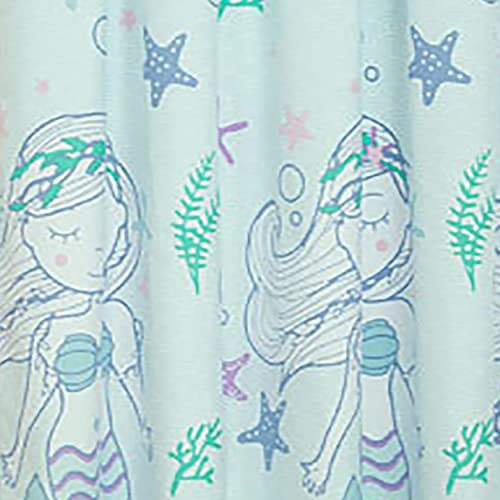  Ystical Mermaid Window Curtains, 48x84, Blue