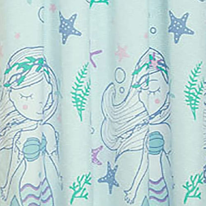  Ystical Mermaid Window Curtains, 48x84, Blue