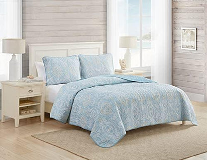 Tommy Bahama - Daybed Set, Cotton Bedding With Matching Shams & Pillow Cover, Lightweight Home Decor For All Seasons (Turtle Cove Caribbean Blue, Daybed)