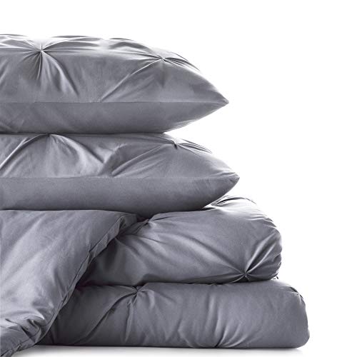  INENSPA All Season Hypoallergenic Down Alternative Microfiber Comforter, Oversized Queen, Dark Gray