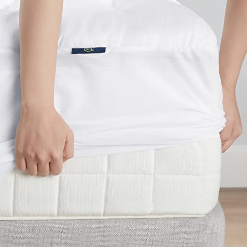  Serta ComfortSure Full Mattress Cover, Fitted Pillow Top Mattress Pad, Super Soft And Breathable Quilted Cotton Protector With 18" Elastic Deep Pockets For Secure Fit, White