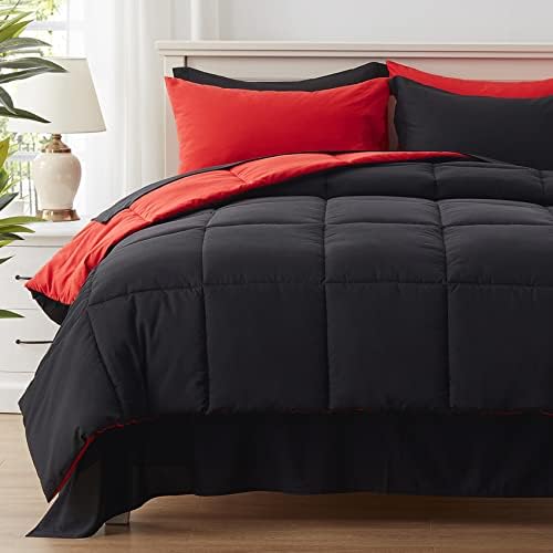  Anluoer Queen Size Bed In A Bag 7 Pieces, Sage Green Bed Comforter Set With Comforter And Sheets, All Season Bedding Sets With 1 Comforter, 2 Pillow Shams, 2 Pillowcases, 1 Flat Sheet,1 Fitted Sheet