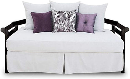  Pleated Daybed Skirts Twin Size Split Corners For Day Beds Three Side Coverage, Easy Fit, Made With Brushed Microfiber (Twin -14,White)