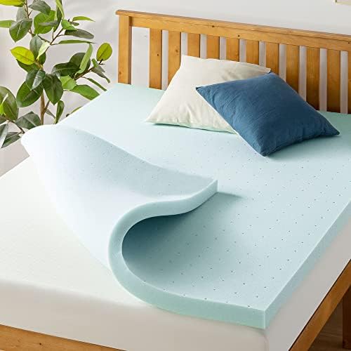  Best Price Mattress 2.5 Inch Ventilated Memory Foam Mattress Topper, Cooling Gel Infusion, CertiPUR-US Certified, Twin XL,Blue