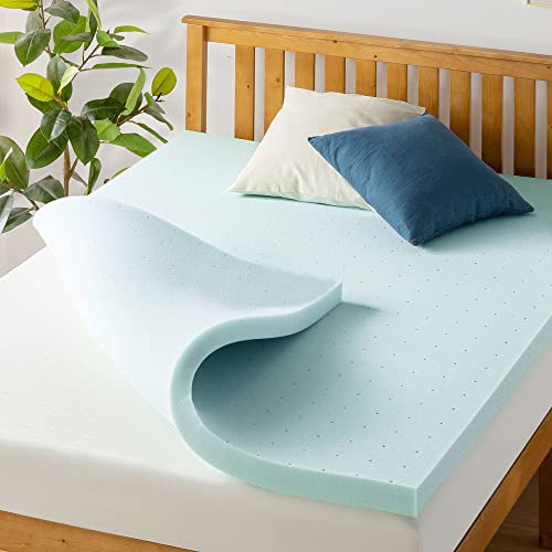  Best Price Mattress 2.5 Inch Ventilated Memory Foam Mattress Topper, Cooling Gel Infusion, CertiPUR-US Certified, Twin XL,Blue