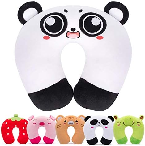  H HOMEWINS Travel Pillow For Kids Toddlers - Soft Neck Head Chin Support Pillow,Cute Animal In Any Sitting Position For Airplane,Car,Train,Machine Washable,Children Gifts (Green Dinosaur)