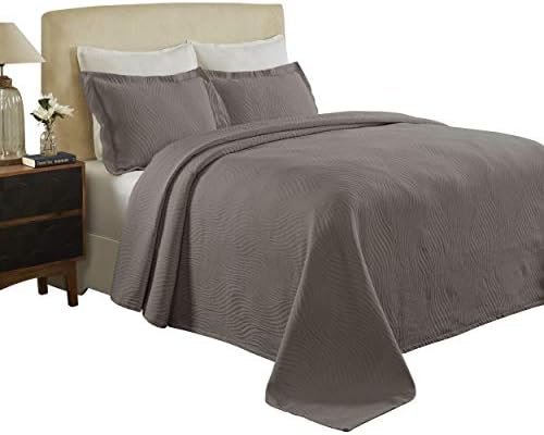  Cascade Cotton Jacquard Matelassé 3-Piece Bedspread Set