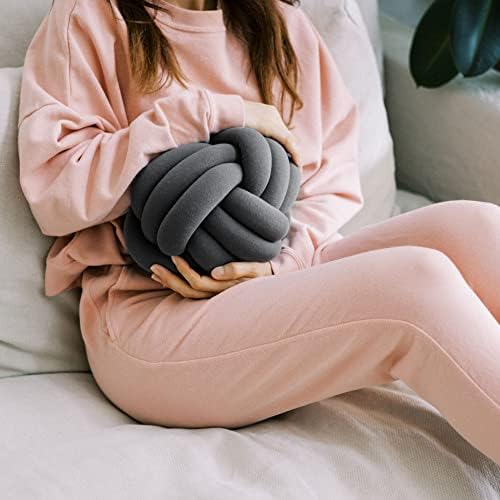  Bearaby Hand-Crafted Knot Pillow Ball - Relieve Stress With Oeko-TEX Certified Organic And Gently Weighted Material - Handcrafted From Natural Rubber Foam (Asteroid Grey, Large)
