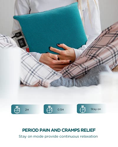  Comfytemp Heating Lumbar Support Pillow For Pain Relief, Heated Pillow For Back Pain, Menstrual Cramp, Electric Pillow For Abdomen, Neck, Shoulders, 3 Heat Settings, Timer Settings - 17.7" X 17.7"