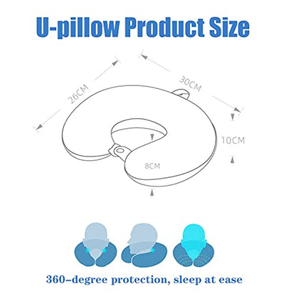  DUANY STORE Neck Pillow For Traveling, Upgraded Travel Neck Pillow For Airplane 100% Pure Memory Foam Travel Pillow For Flight Headrest Sleep, Portable Plane Accessories (Pink)
