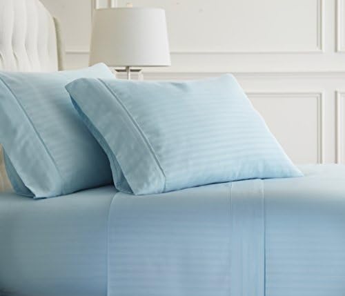  Ienjoy Home Hotel Collection Embossed Chevron 4 Piece Sheet Set, Queen, Ivory (BLL-CHEV-Queen-Ivory)