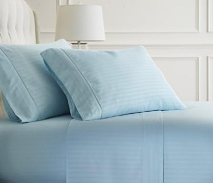  Ienjoy Home Hotel Collection Embossed Chevron 4 Piece Sheet Set, Queen, Ivory (BLL-CHEV-Queen-Ivory)