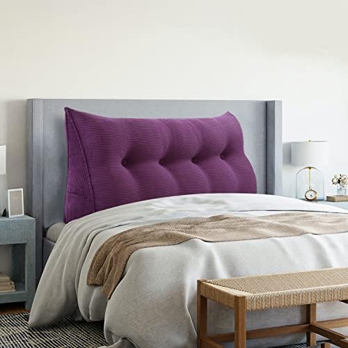  VERCART Wedge Headboard Pillows Bed Wedge Pillow Headboard Wedge Pillow Triangle Pillow Wedge Daybed Pillows Bolster Pillow Headboard With Removable Cover Corduroy Deep Blue Twin