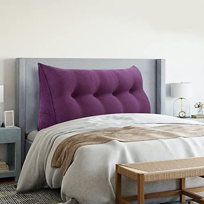  VERCART Wedge Headboard Pillows Bed Wedge Pillow Headboard Wedge Pillow Triangle Pillow Wedge Daybed Pillows Bolster Pillow Headboard With Removable Cover Corduroy Deep Blue Twin