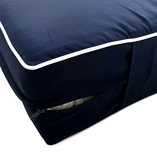  DBM IMPORTS *Cover ONLY*-Style 5 Outdoor Daybed Mattress Bolster Pillow Slipcovers Contrast Pipe Trim Twin-XL Size - AD101