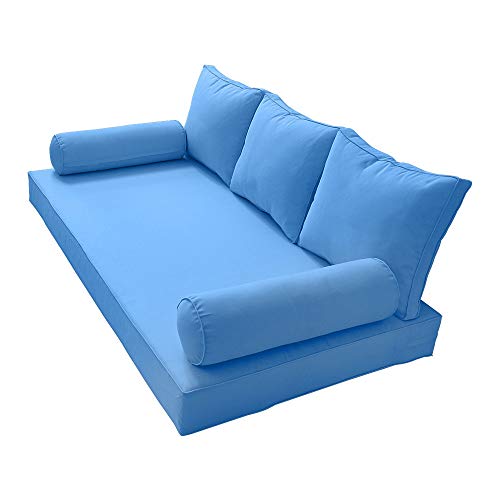  PROLINEMAX |Cover ONLY| Outdoor Style 3 Twin Piped Trim Daybed Mattress Bolster Pillow Fitted Sheet AD102