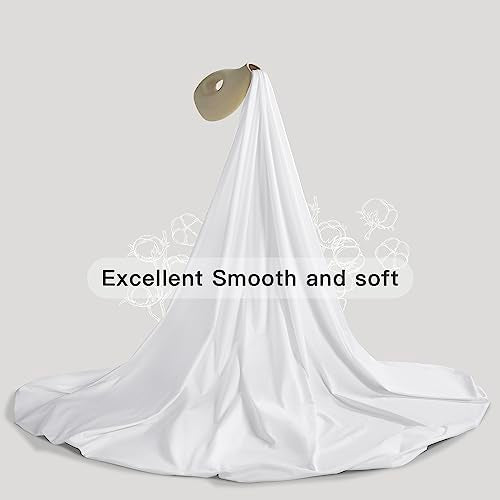  REDASW 100% Egyptian Cotton 1200 Thread Count King Size Sheets Set,Bed Sheet 4 Piece Sets,16 Inches Deep Pocket,All Season (White)