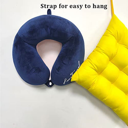  LAN SHAN QUE Travel Pillow For Airplane Car Sleeping Rest, Soft Comfortable Velour Cover, Head Support Pain Relief Neck Pillow With Eye Mask
