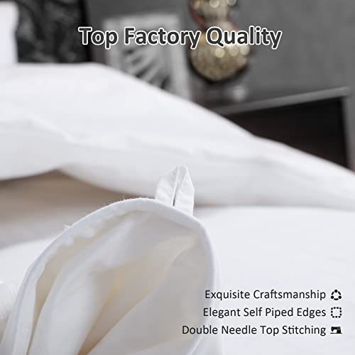 Three Geese All Season Down Comforter,Bedding Comforter Duvet Insert Medium Warmth With 48oz Fill Weight,100% Skin-Friendly Cotton,King 106x90 Inches,750 Fill Power Fluffy With Corner Tabs.