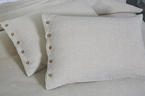  French Linen 3PC Duvet Cover Set In Natural Linen Color (King). Free Linen Kitchen Towel With Order. Shipment Within One Day With Priority Service.