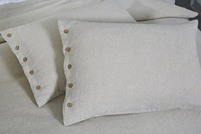  French Linen 3PC Duvet Cover Set In Natural Linen Color (King). Free Linen Kitchen Towel With Order. Shipment Within One Day With Priority Service.