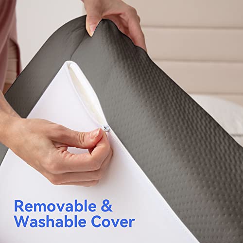  Erdoru 4 Inch Full Size Mattress Topper With Removable Cover,8 Inch Memory Foam Mattress,2-in-1 Combination Mattress Topper In A Box,CertiPUR-US Certified,Grey