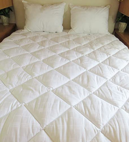 RV Short Queen 60x75 Quilted Mattress Pad Cover. Fitted Sheet Style. For RV, Camper. Made In The USA