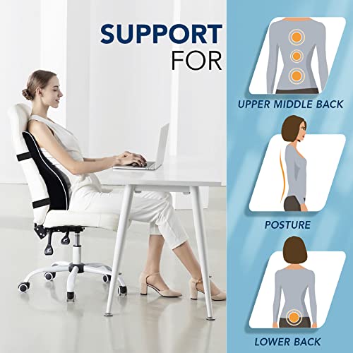  Lumbar Support Pillow For Office Chair, Memory Foam Back Cushion With Updated 3D Mesh Cover, Car Seat Back Pillows For Back Pain Relief, Ideal Back Pillow For Computer/Desk Chair, Car Seat, Etc.