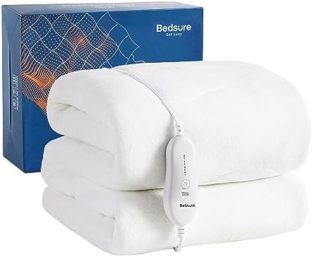  Bedsure Heated Mattress Pad Queen - Dual Controller Electric Mattress Pad Bed Warmer And 4 Heat Settings, Coral Fleece Bed Warmer With 10 Hour Timer Auto Shut Off (Queen, 60"x80")